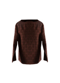 Long-sleeved wool jumper with embossed motifs - Red & Bordeaux