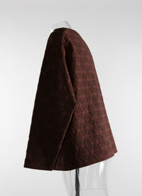 Long-sleeved wool jumper with embossed motifs - Red & Bordeaux