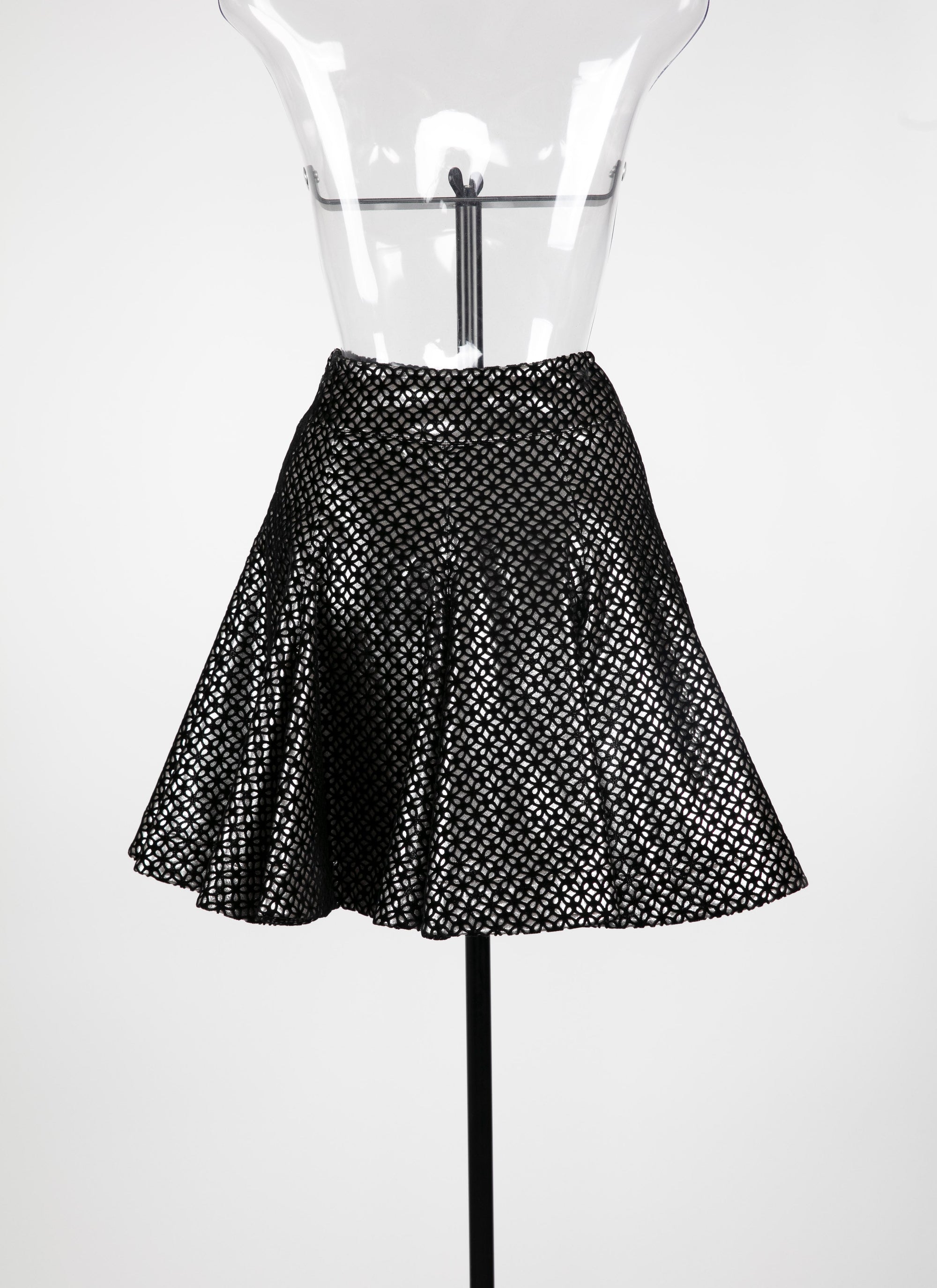 Short skirt in lily velvet - Black intense
