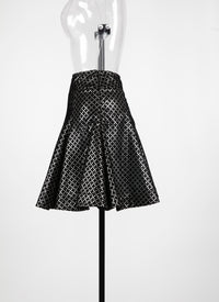 Short skirt in lily velvet - Black intense
