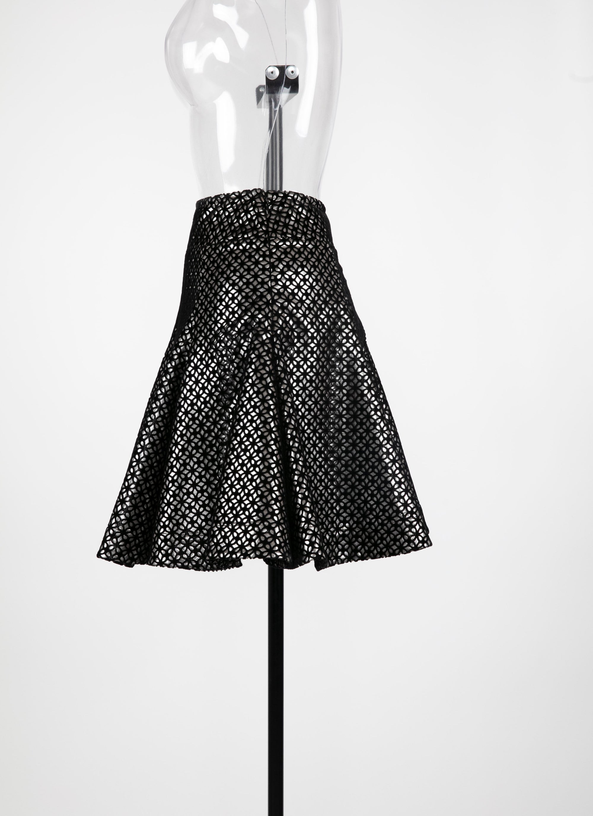 Short skirt in lily velvet - Black intense