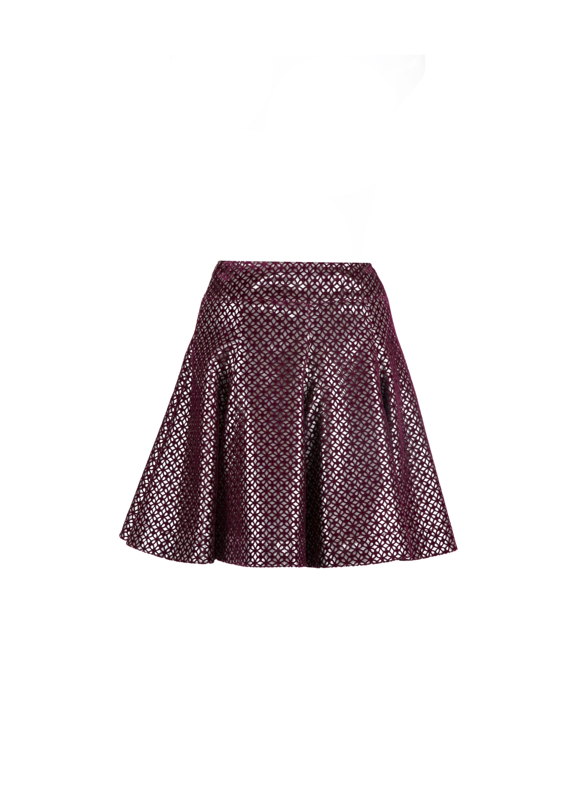 Short skirt in lily velvet - Garnet