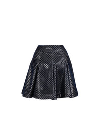 Jupe courte en velours lys - Saphir