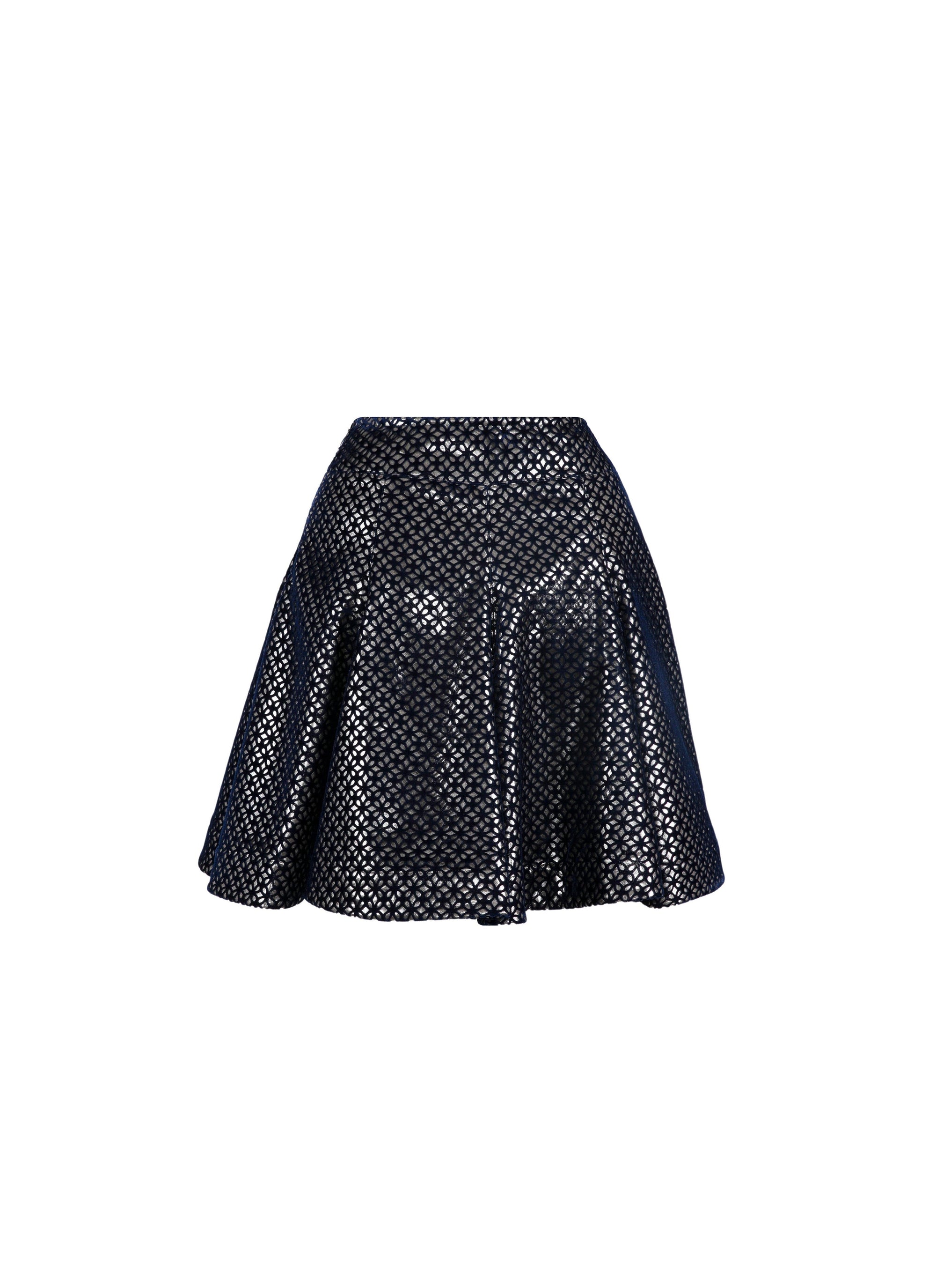 Jupe courte en velours lys - Saphir