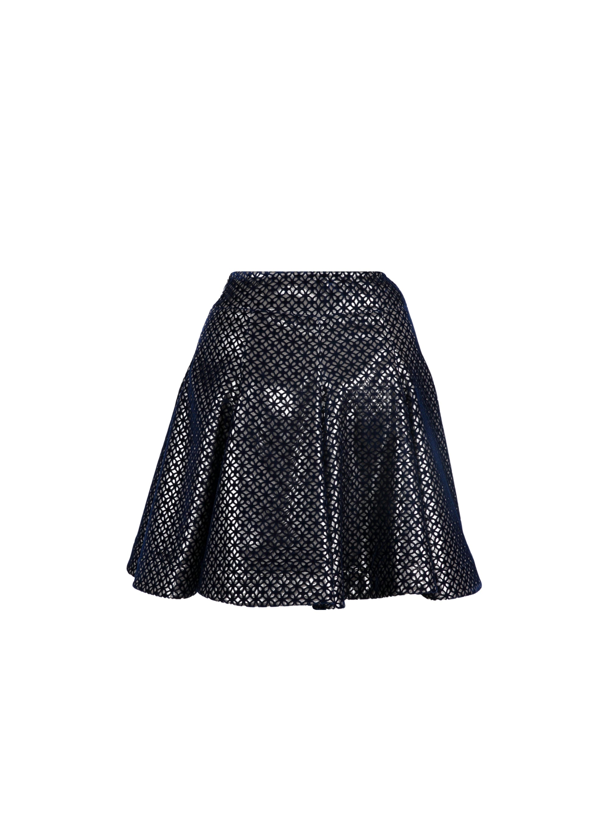 Jupe courte en velours lys - Saphir