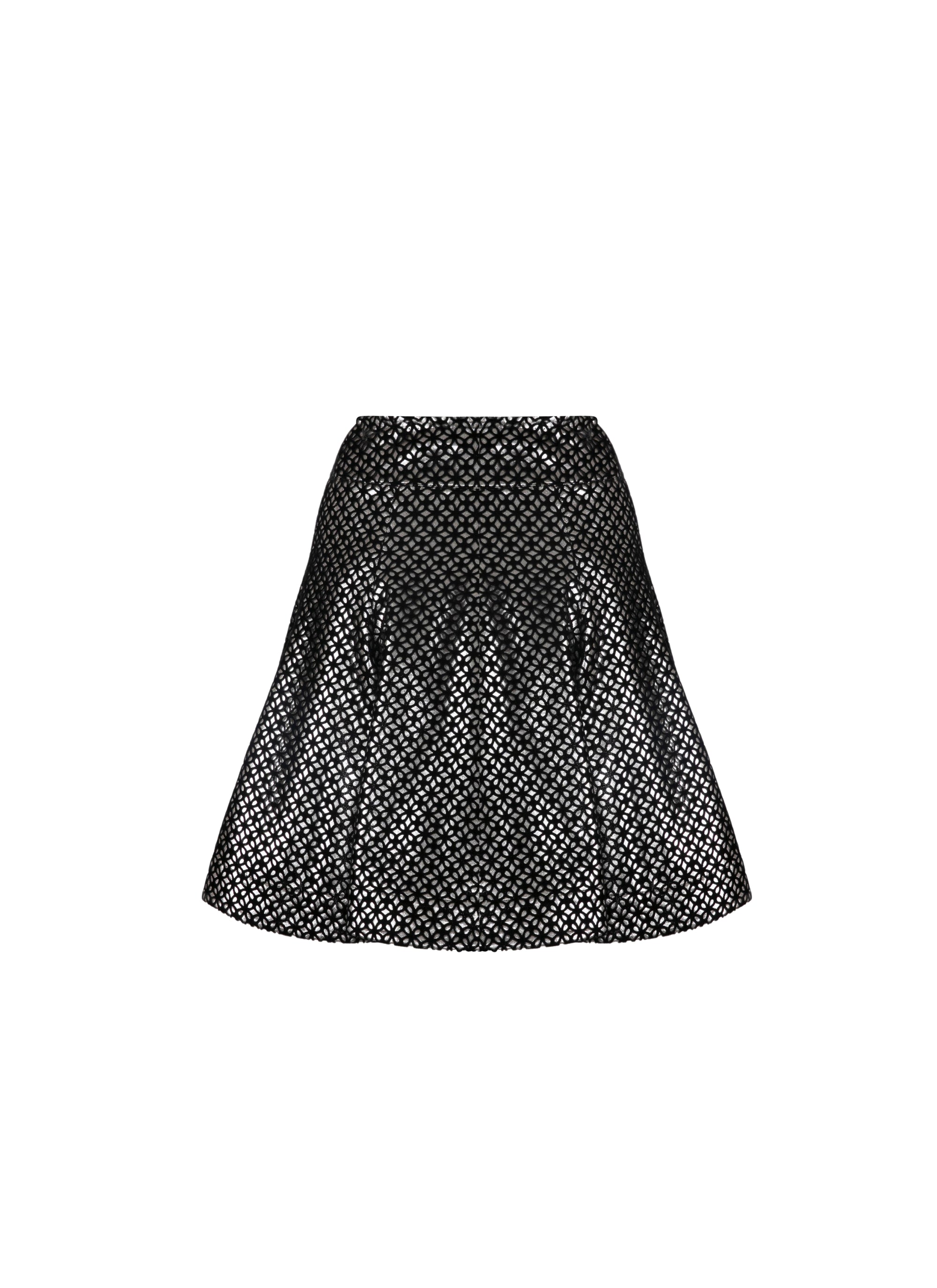Jupe courte en velours lys - Noir
