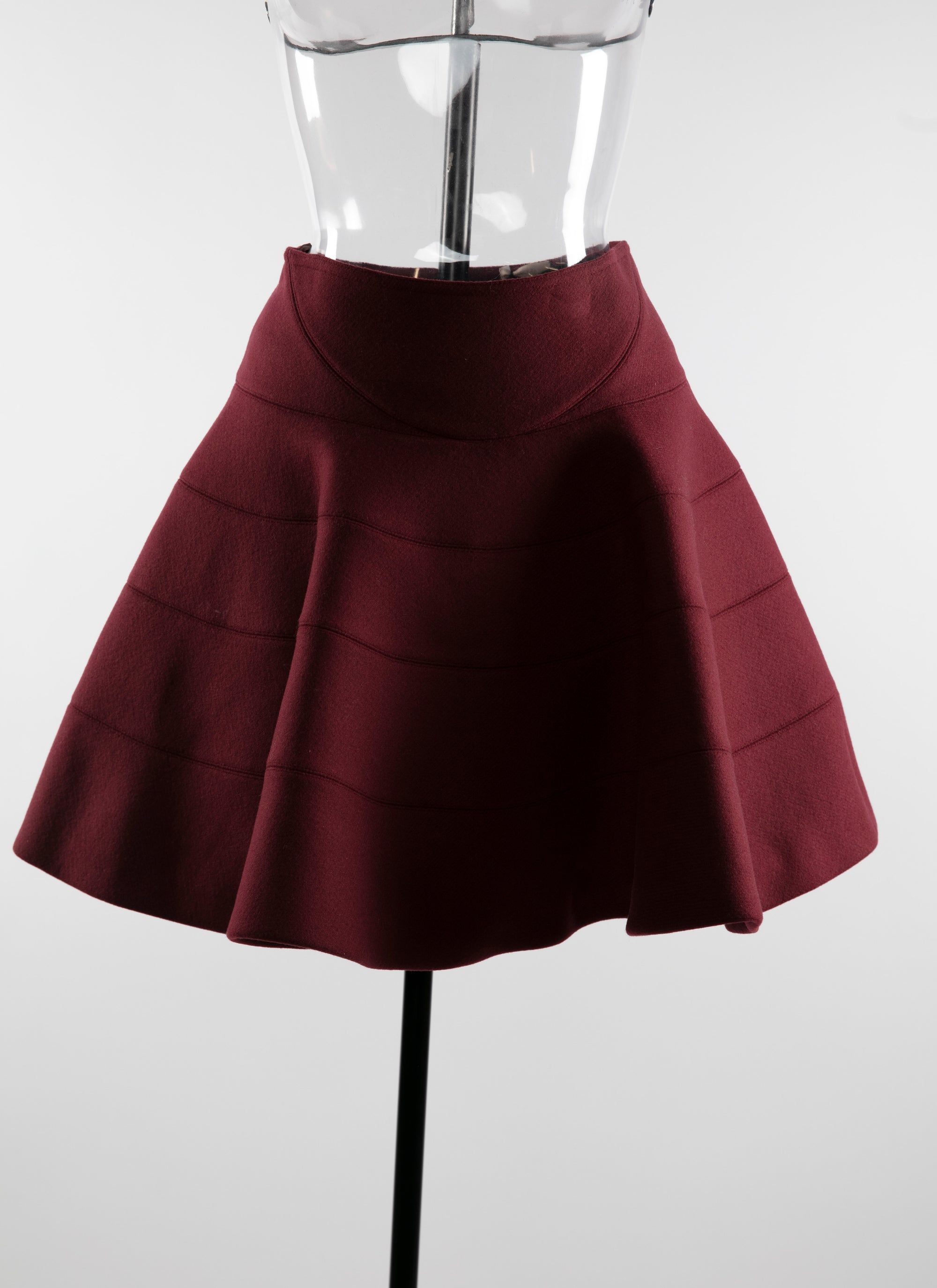 Jupe en laine patineuse reversible - Marine Foncé