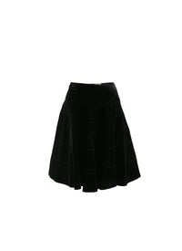Plain mid-length skater skirt - Black intense