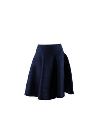 Jupe patineuse mi-longue en laine - Saphir