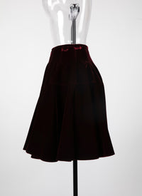Short iridescent skater skirt - Garnet