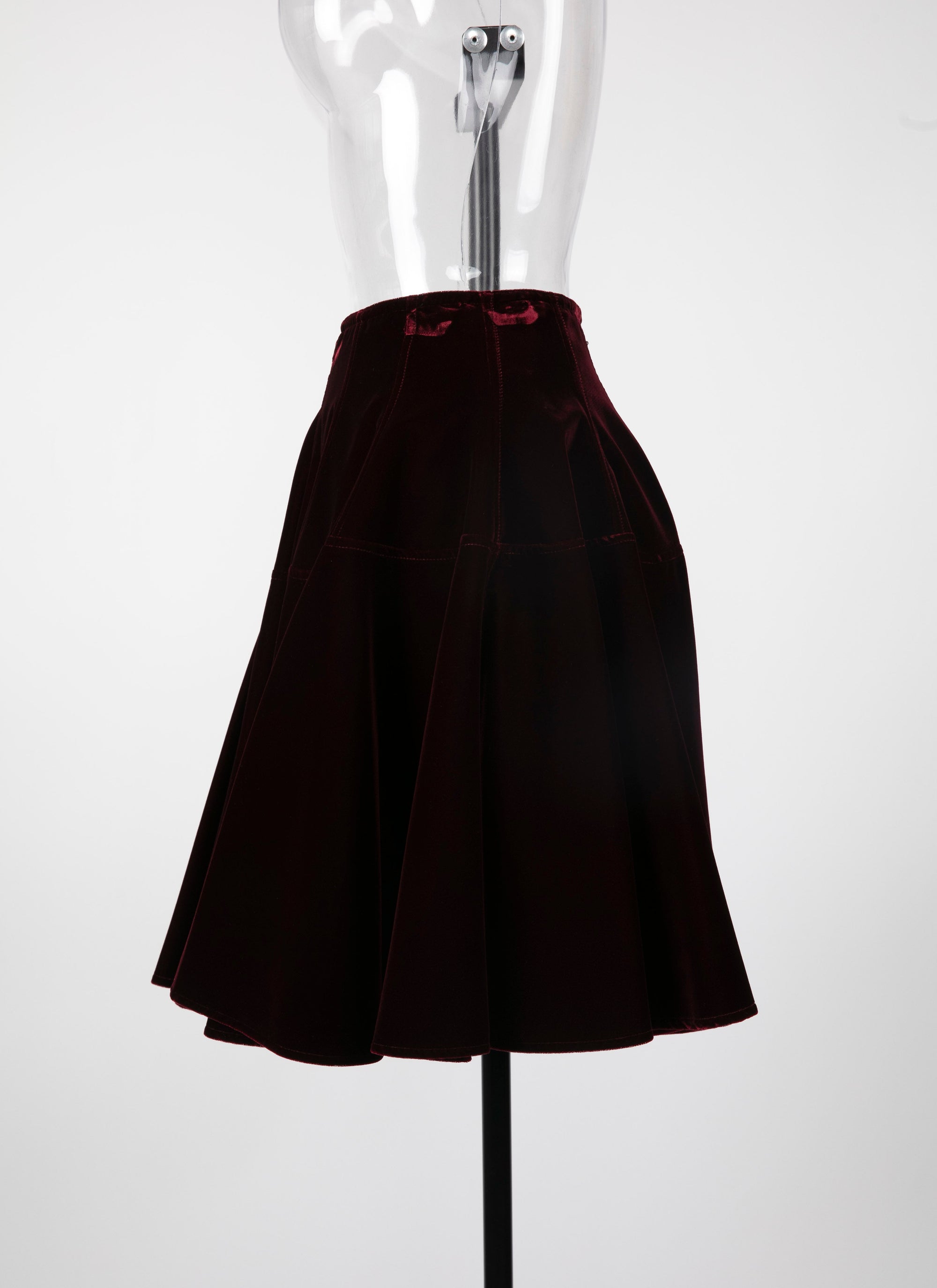 Short iridescent skater skirt - Garnet