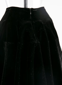 Short iridescent skater skirt - Black intense