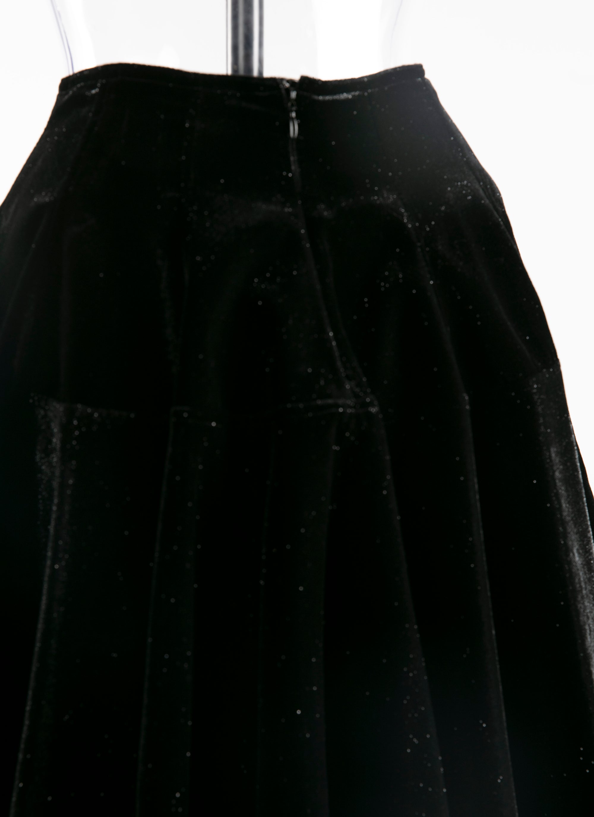 Short iridescent skater skirt - Black intense