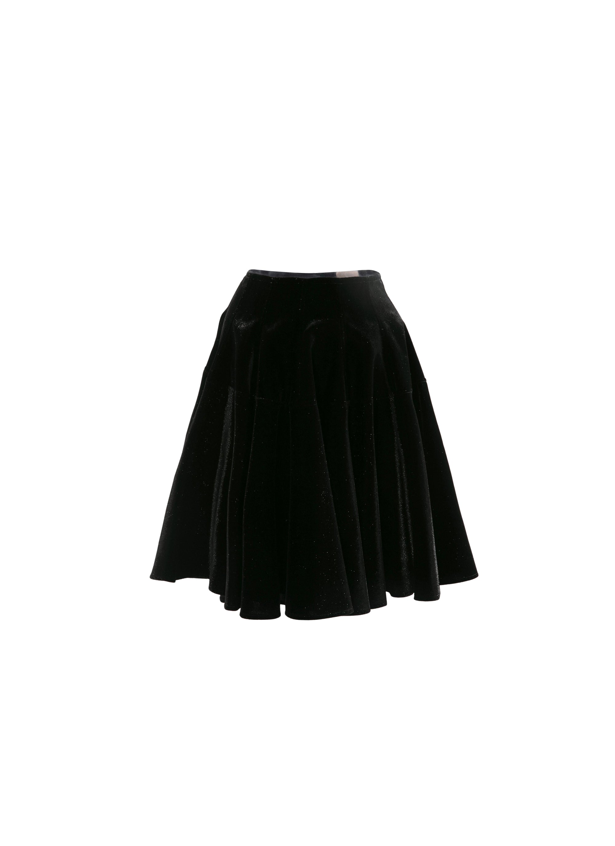 Short iridescent skater skirt - Black intense