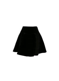 Mini-jupe patineuse avec détails irisés - Noir