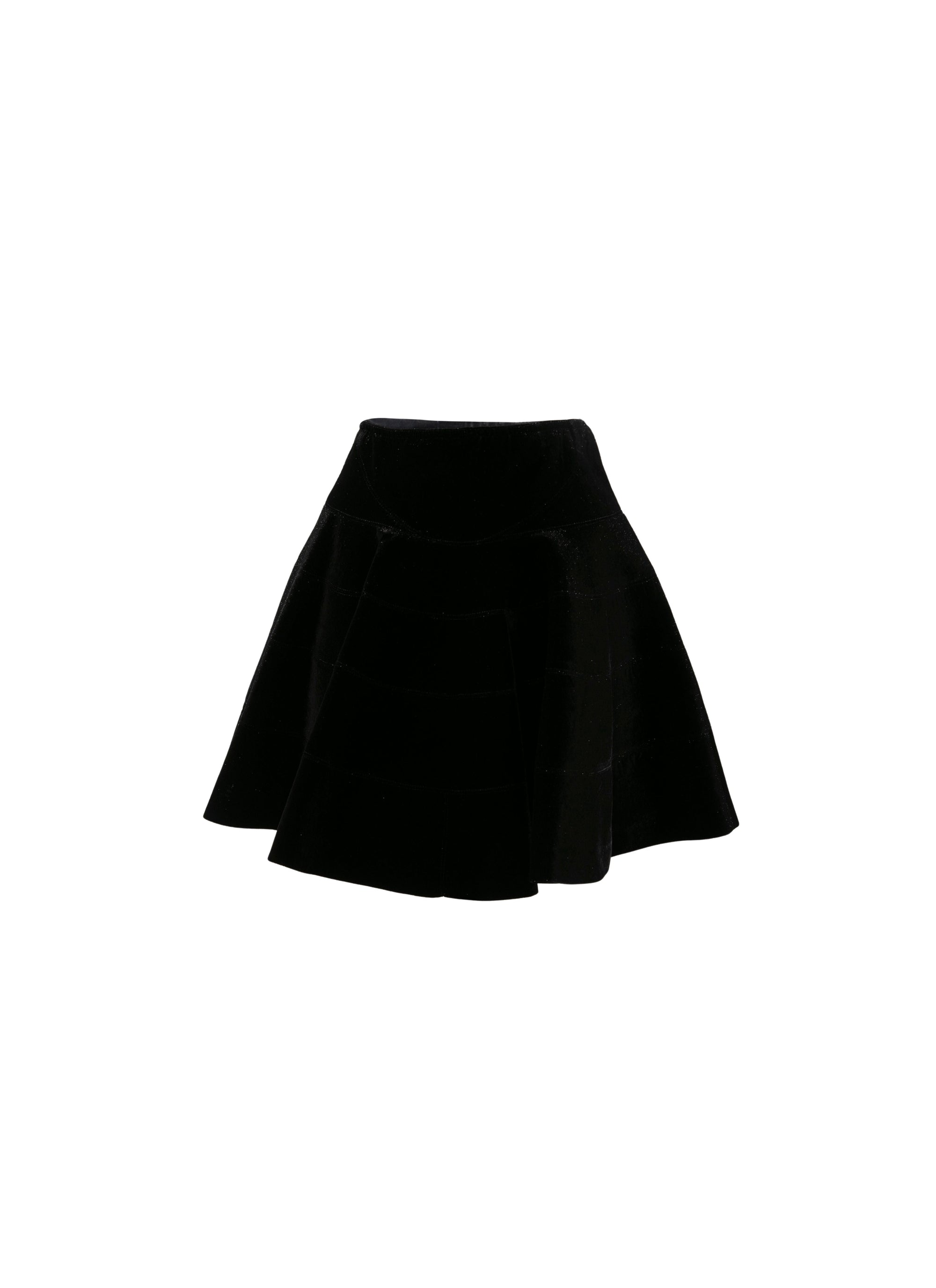 Mini-jupe patineuse avec détails irisés - Noir