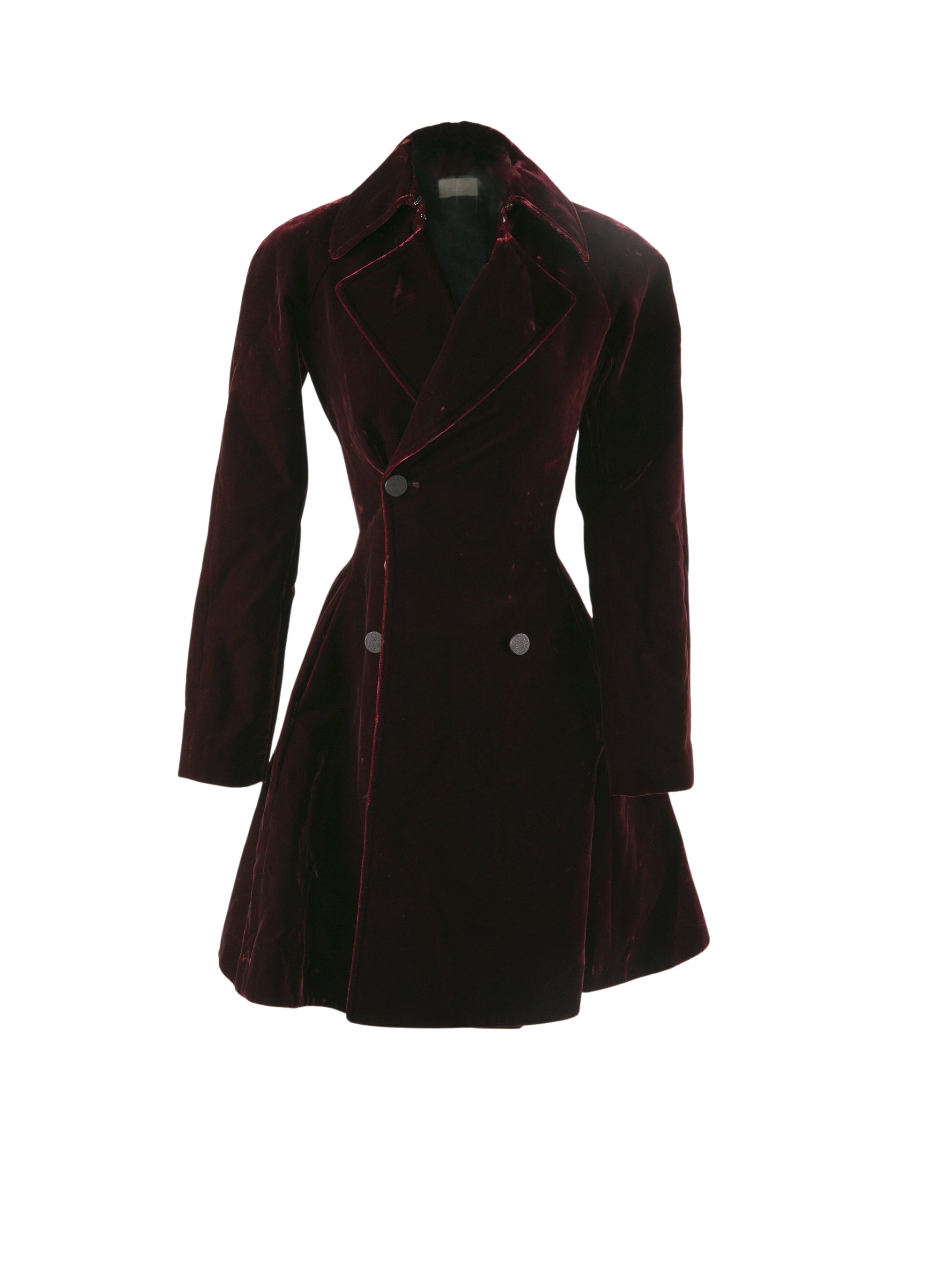 Long-sleeved coat - Red & Nude