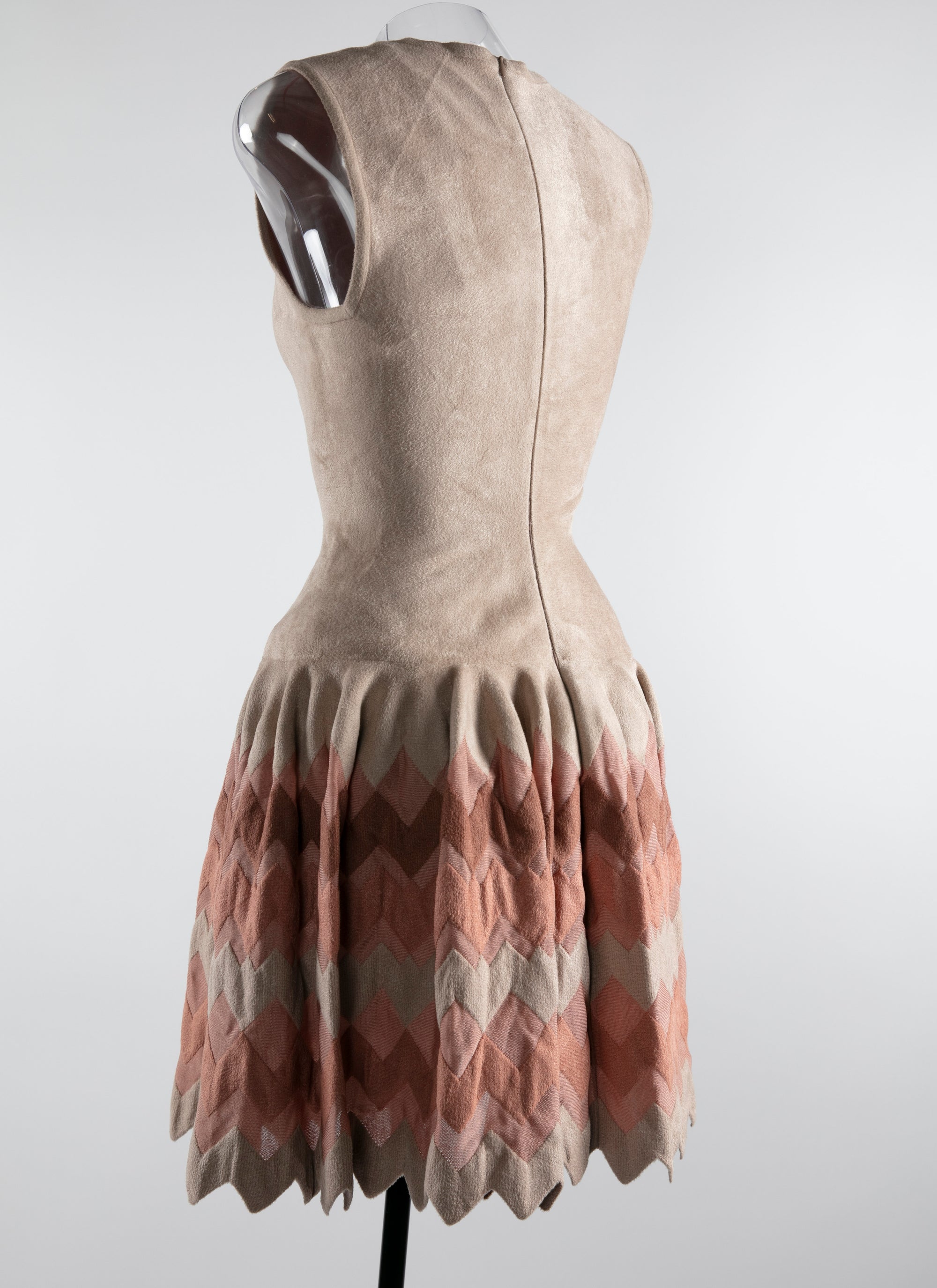 Robe courte col carré à ourlet festonné - Multicolore Vanille