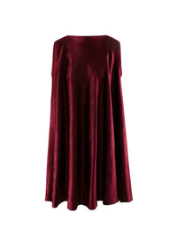 Robe velours fluide mi-longue - Cerise
