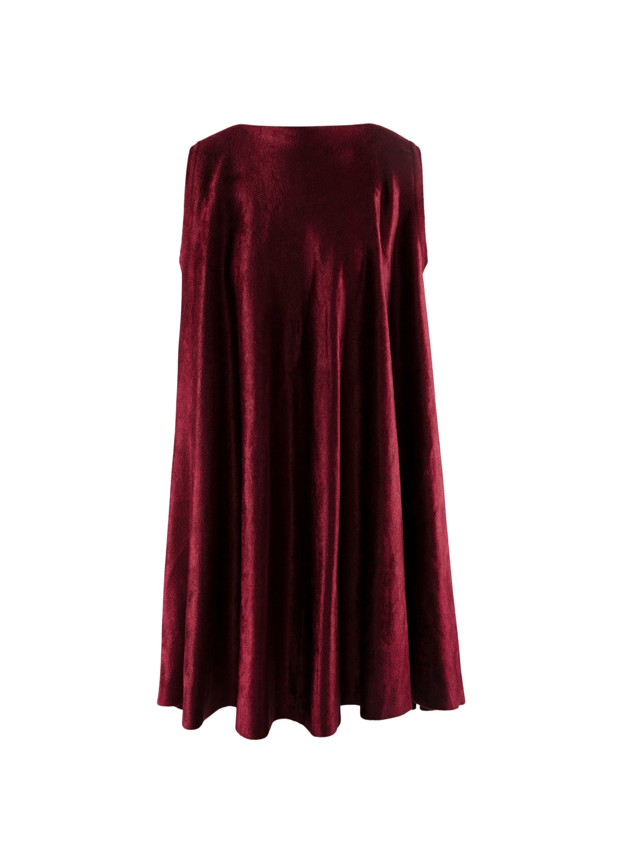 Robe velours fluide mi-longue - Cerise