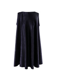 Mid-length flowing velvet dress - Navy