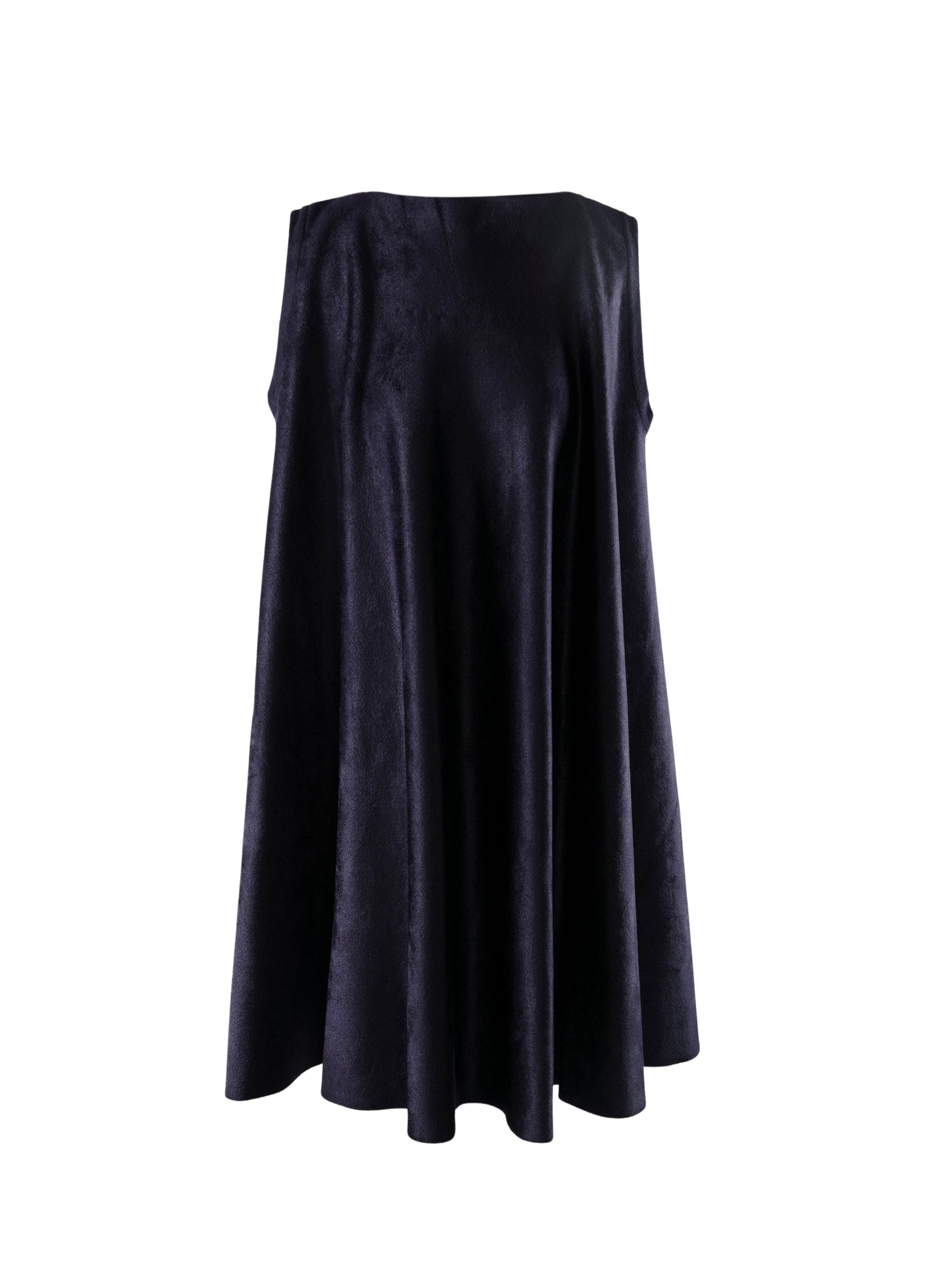 Mid-length flowing velvet dress - Navy