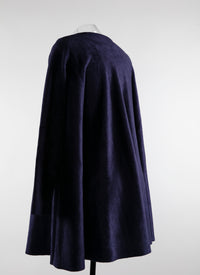 Robe velours ample à manches longues - Bleu de Prusse