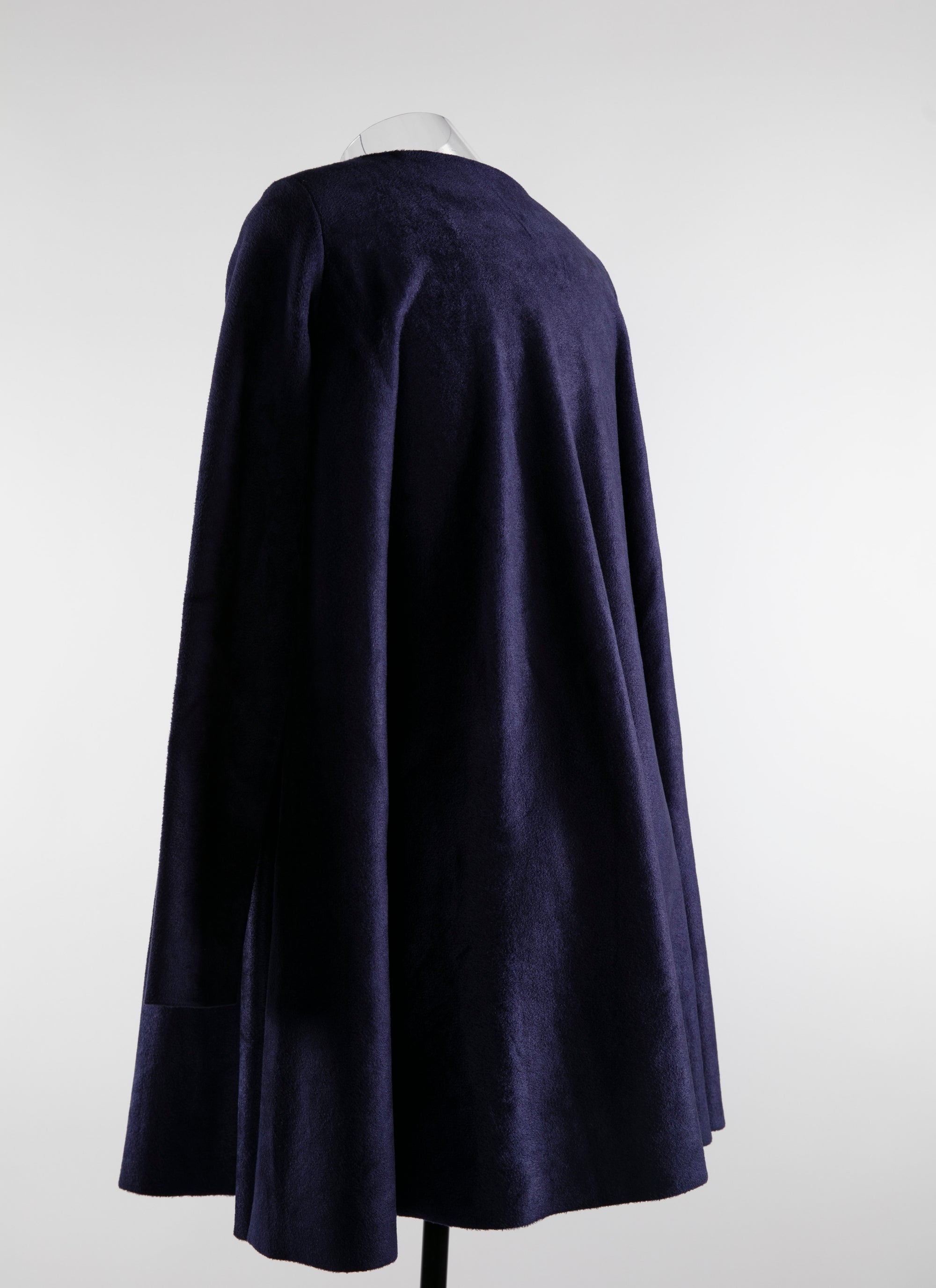 Robe velours ample à manches longues - Bleu de Prusse
