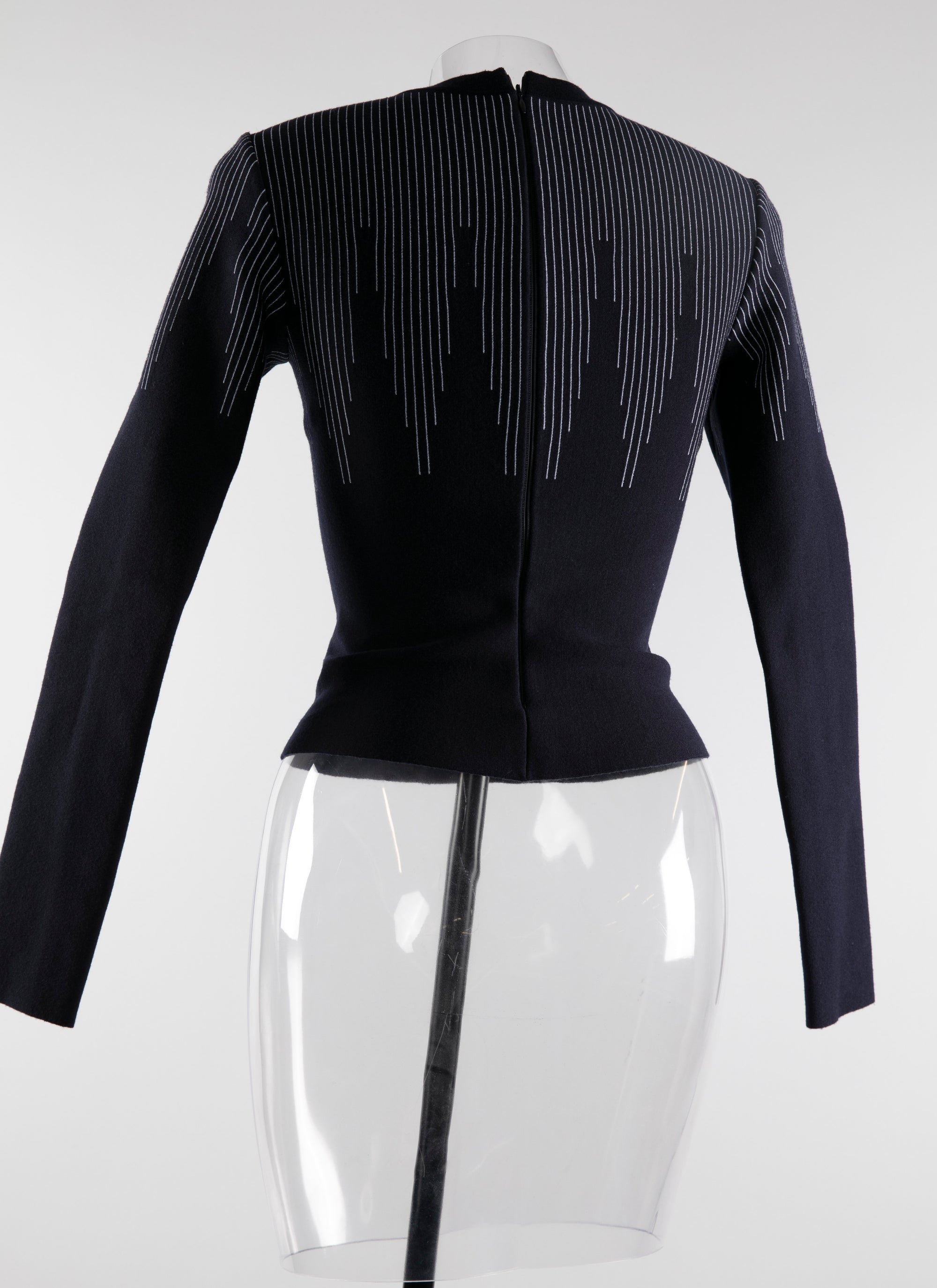 Pull à manches longues Metropolis en laine - Marine & Noir