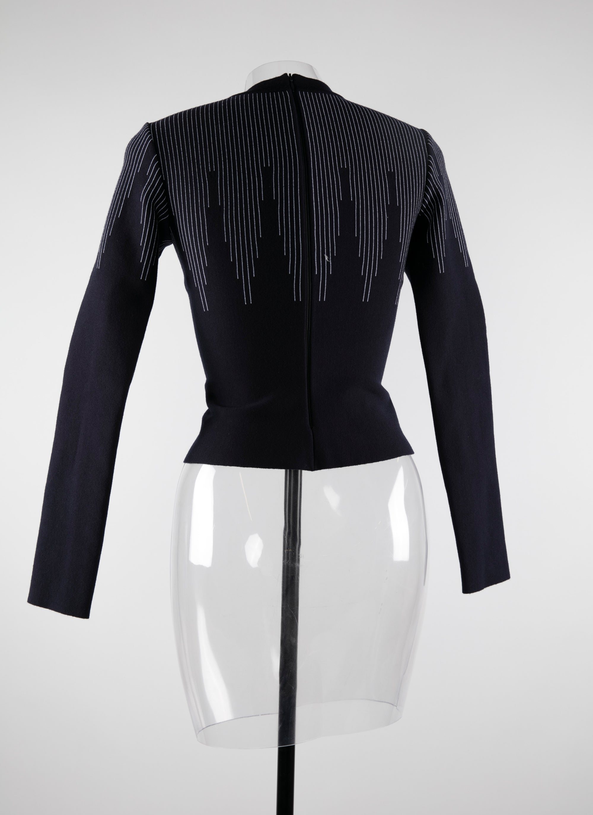Pull à manches longues Metropolis en laine - Marine & Noir