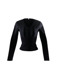 Pull à manches longues Metropolis en laine - Marine & Noir