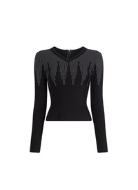 Pull à manches longues Metropolis en laine - Noir & Noir