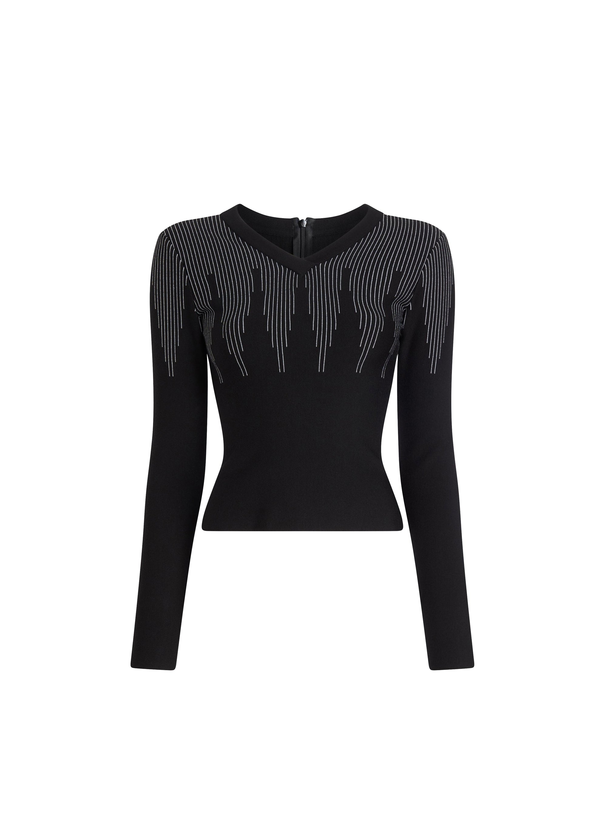 Pull à manches longues Metropolis en laine - Noir & Noir