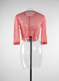 Chemise courte transparente à manches 3/4 - Cobalt