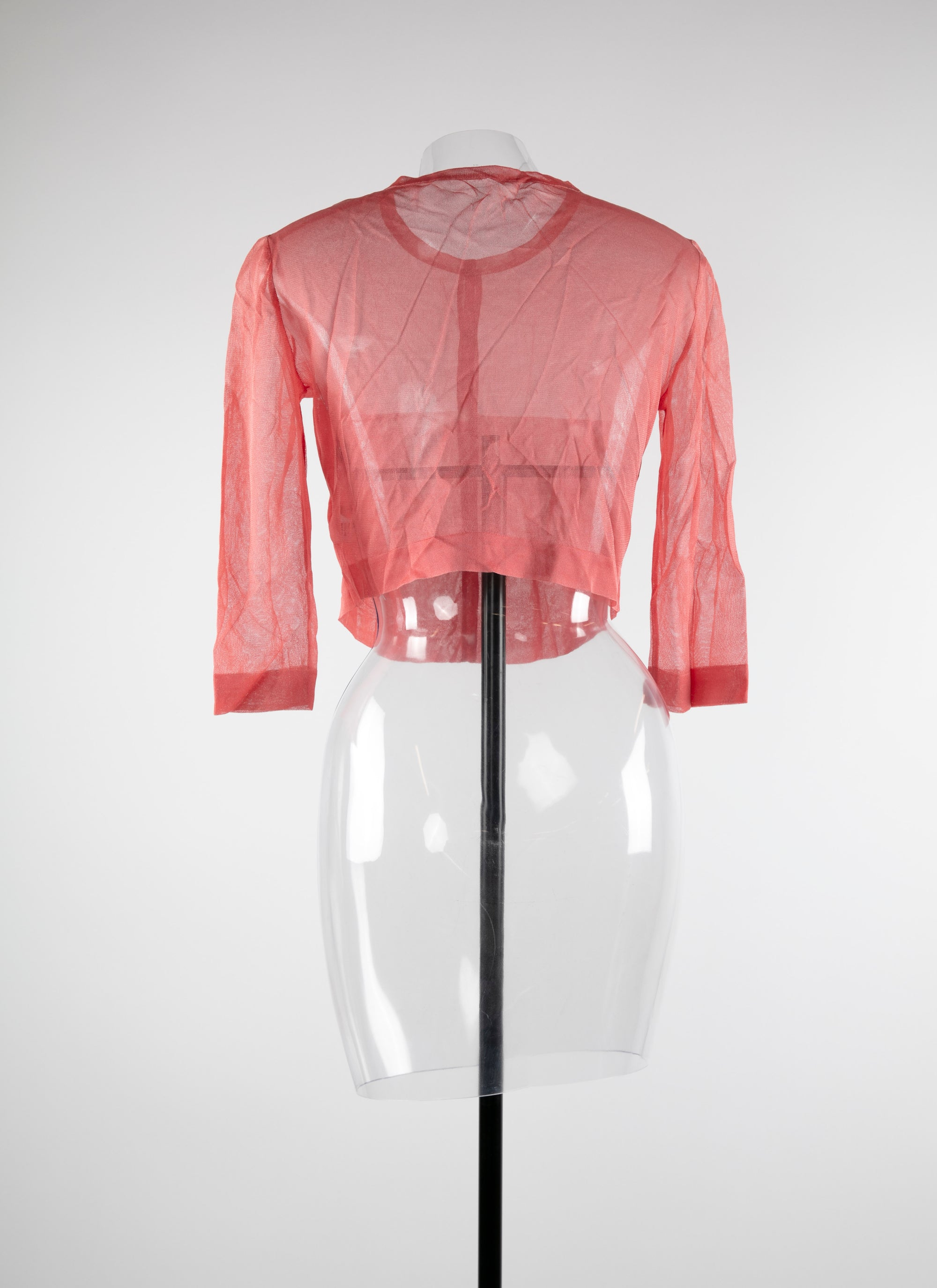 Chemise courte transparente à manches 3/4 - Cobalt
