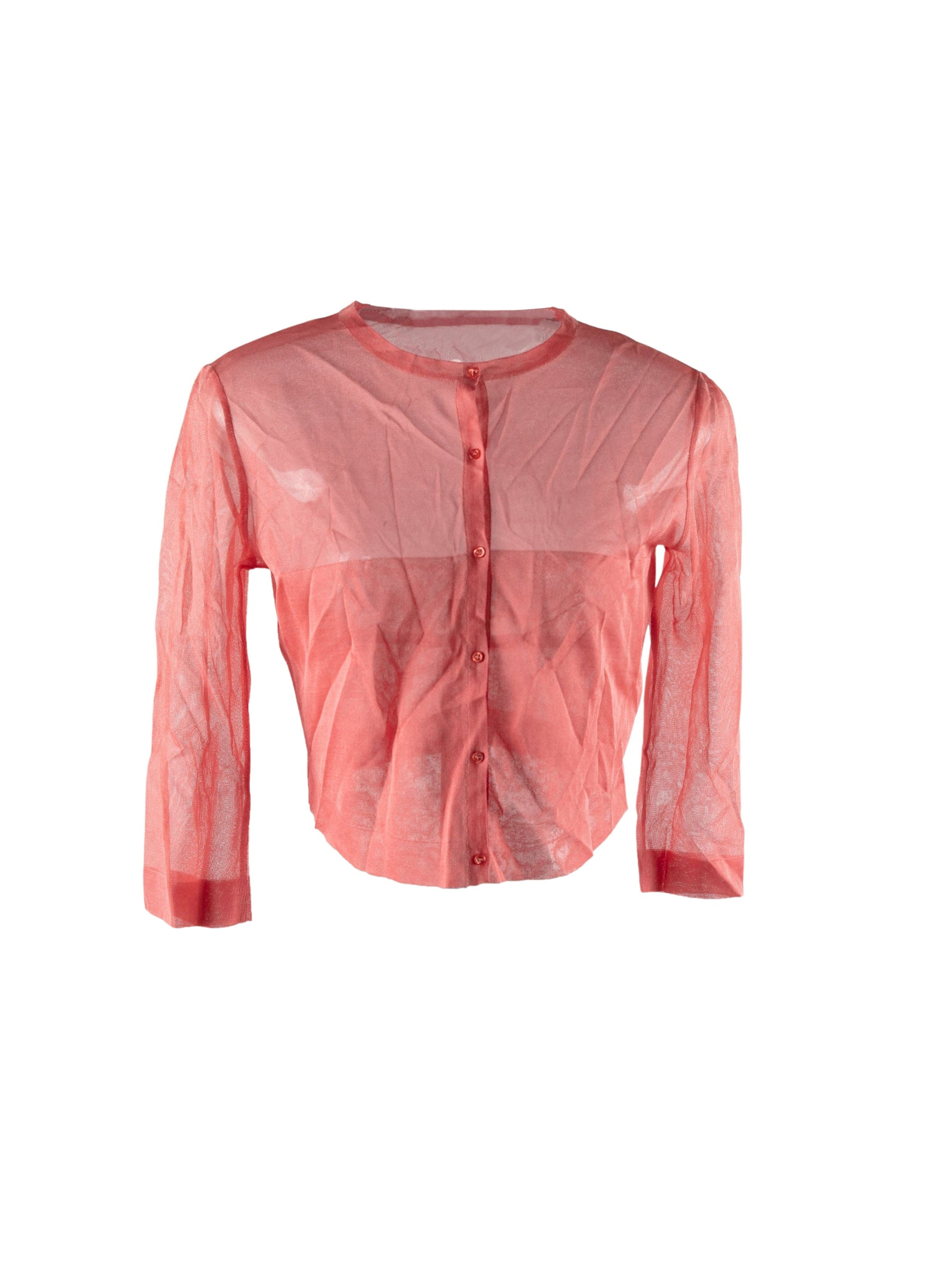 Chemise courte transparente à manches 3/4 - Cobalt