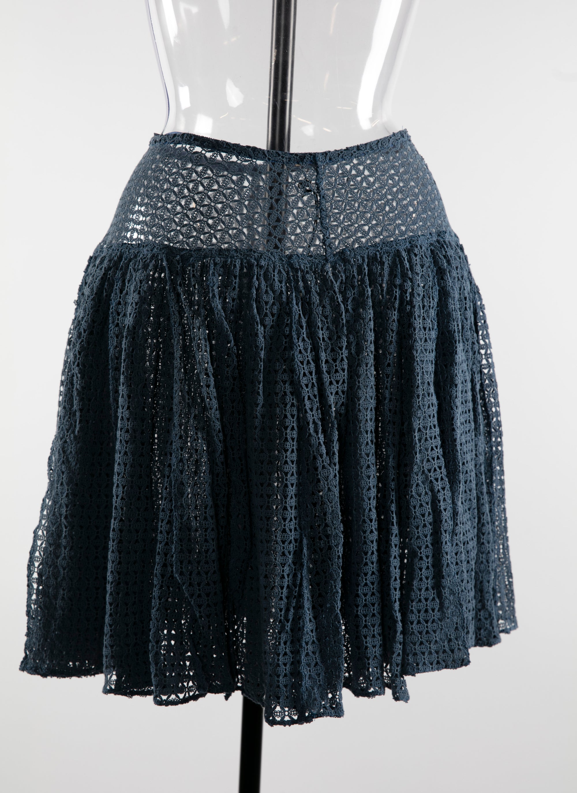 Openwork unlined mini skirt - Cobalt