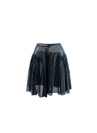 Openwork unlined mini skirt - Cobalt