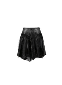Mini jupe ajourée non doublée - Noir