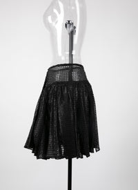 Mini jupe ajourée non doublée - Noir