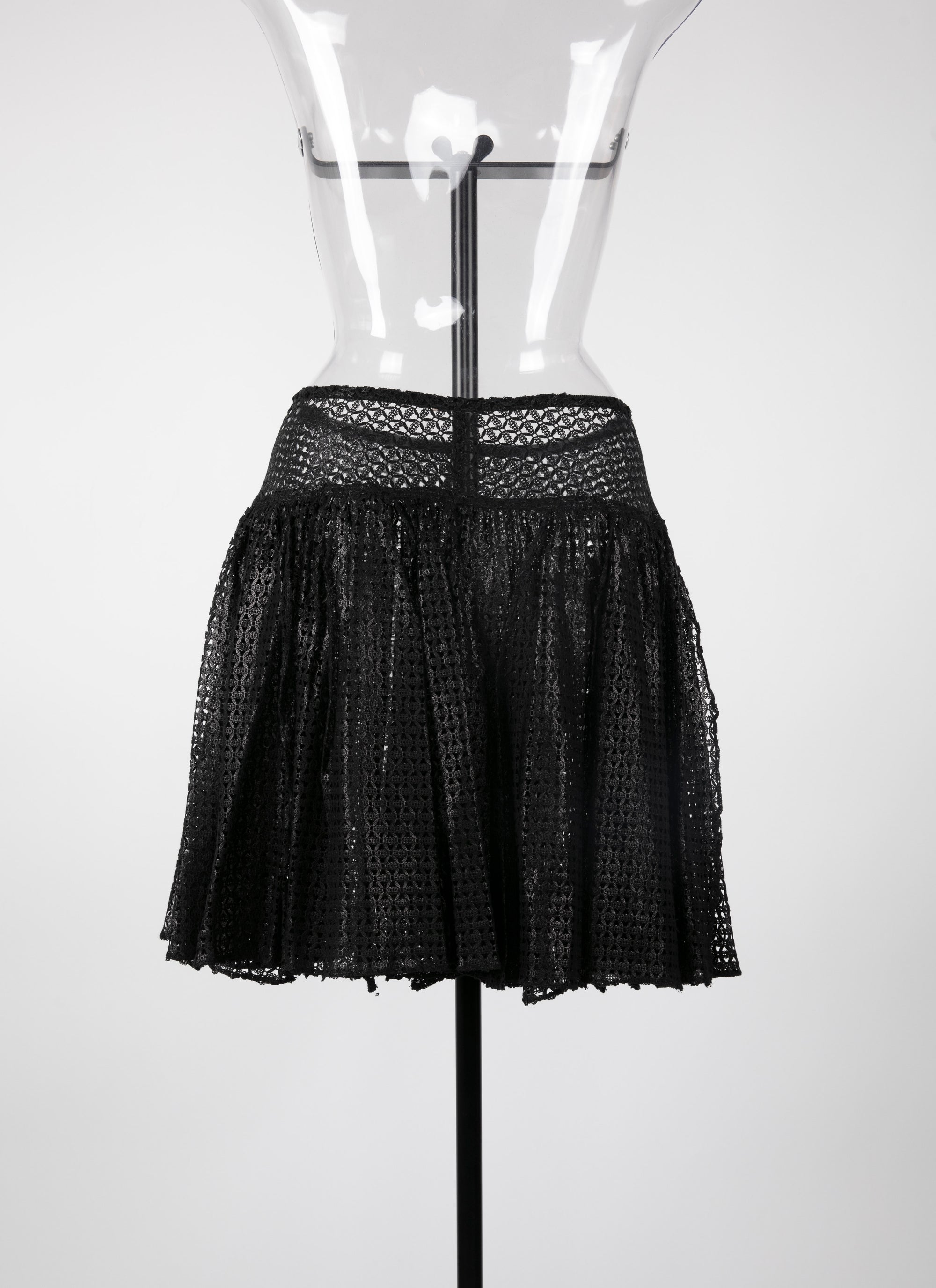 Mini jupe ajourée non doublée - Noir