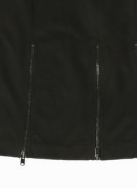 Jupe zippée longue en gabardine - Noir