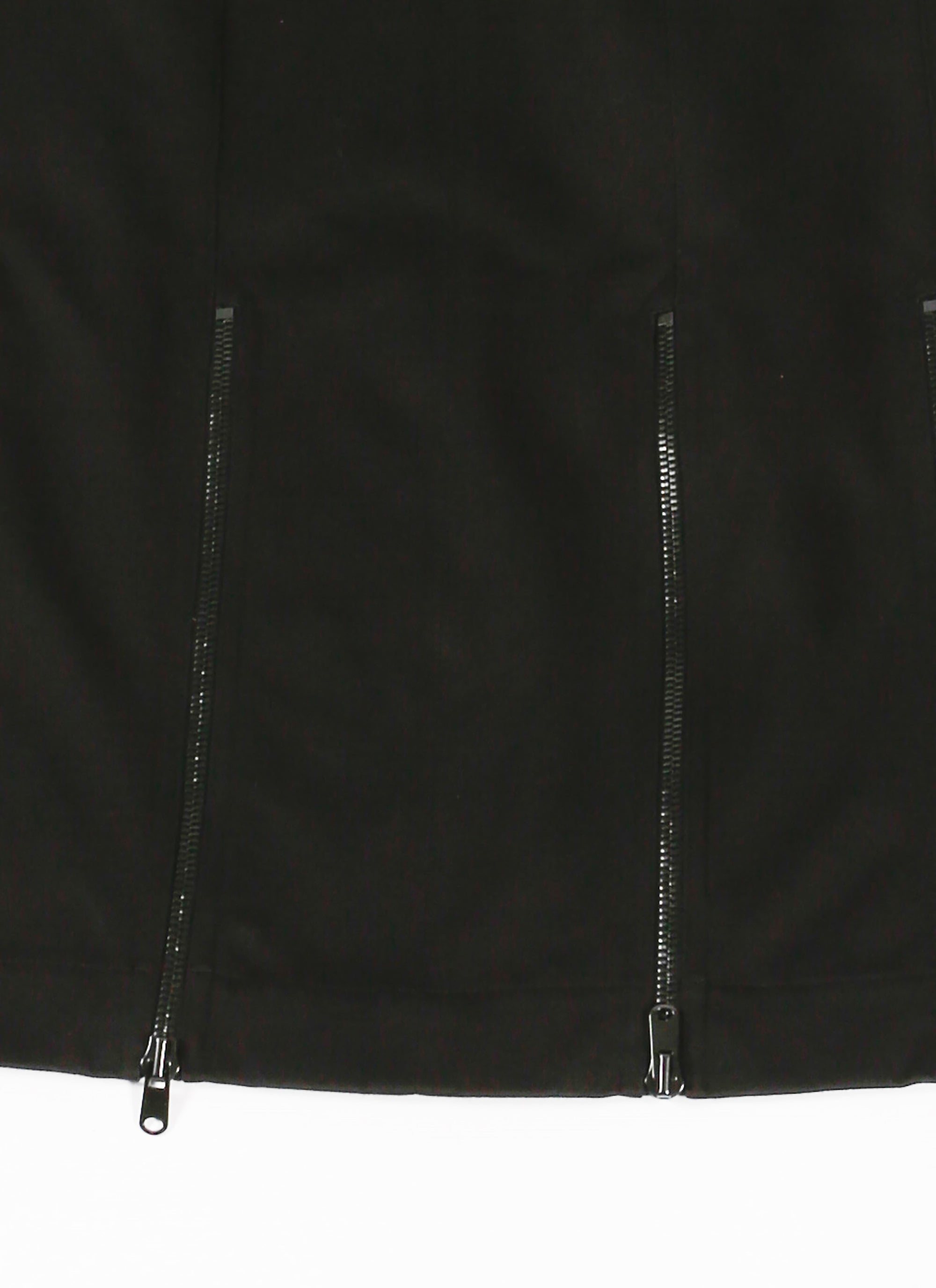 Jupe zippée longue en gabardine - Noir