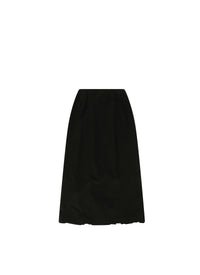 Jupe zippée longue en gabardine - Noir