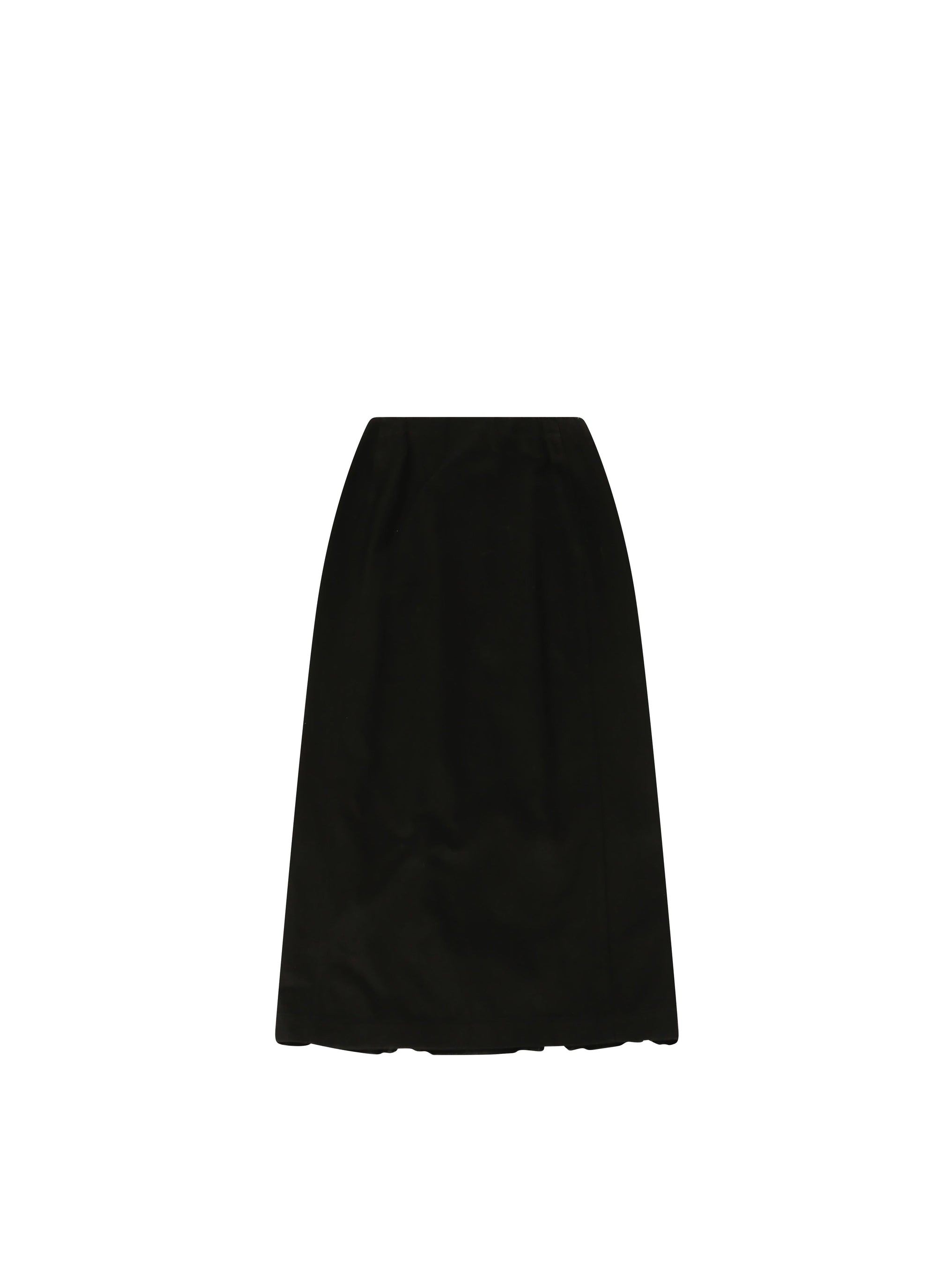Jupe zippée longue en gabardine - Noir