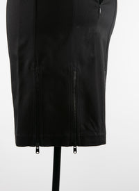 Short zipped skirt in gabardine - Black intense