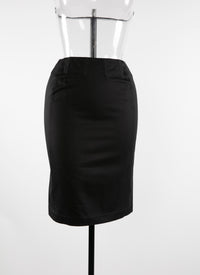 Short zipped skirt in gabardine - Black intense