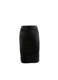 Short zipped skirt in gabardine - Black intense