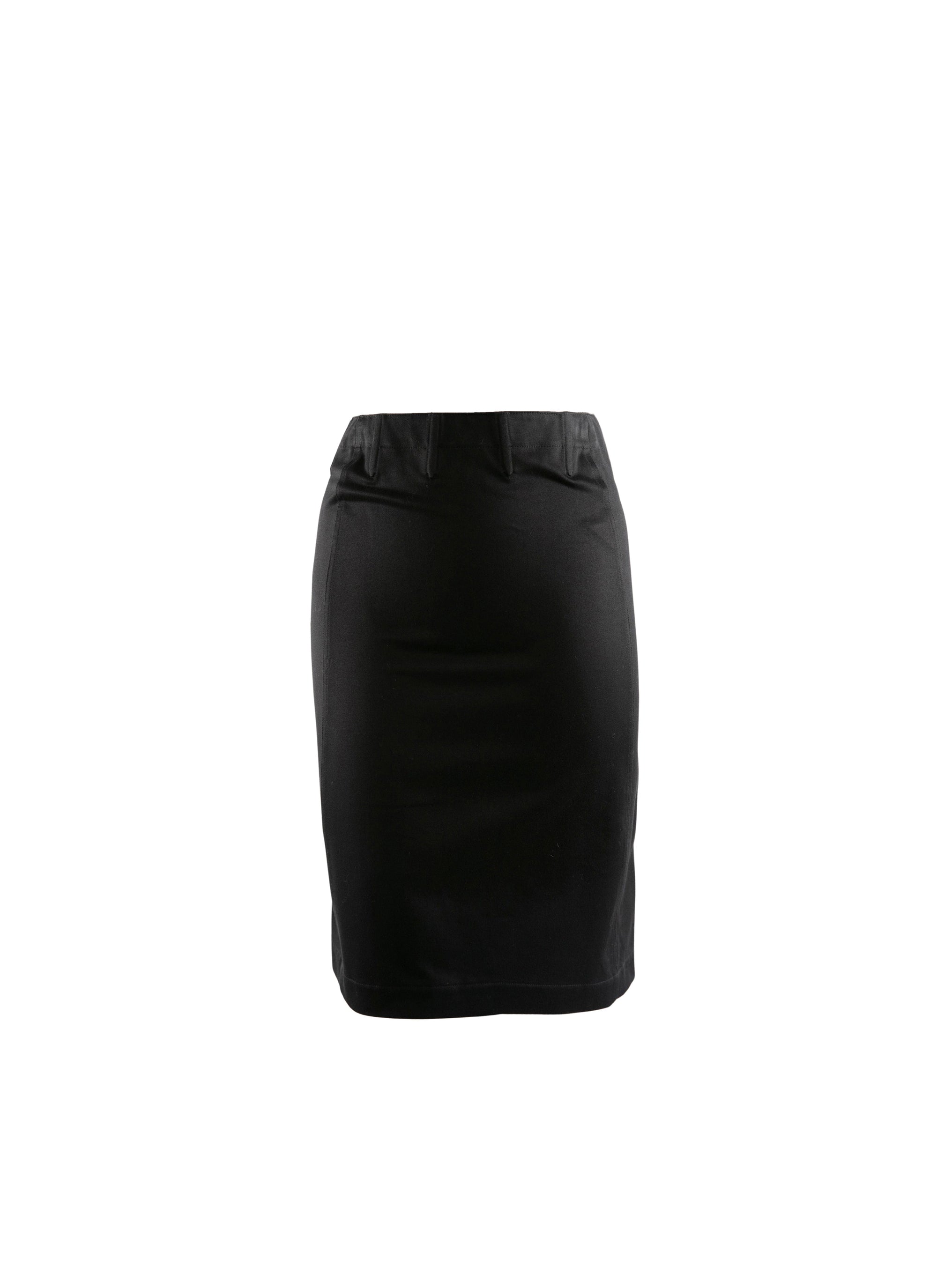 Short zipped skirt in gabardine - Black intense