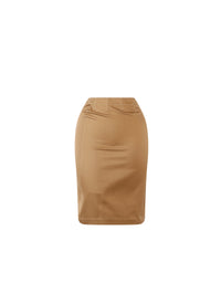 Short zipped skirt in gabardine - Light Pink